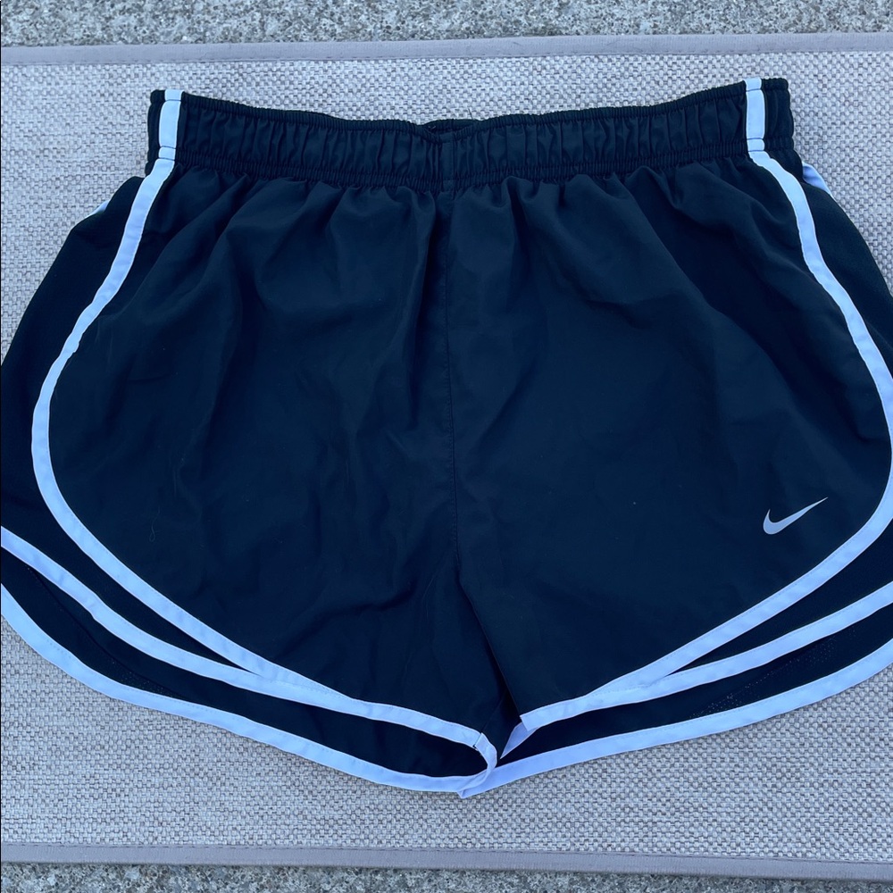 Nike Women's Black and White Athletic Shorts